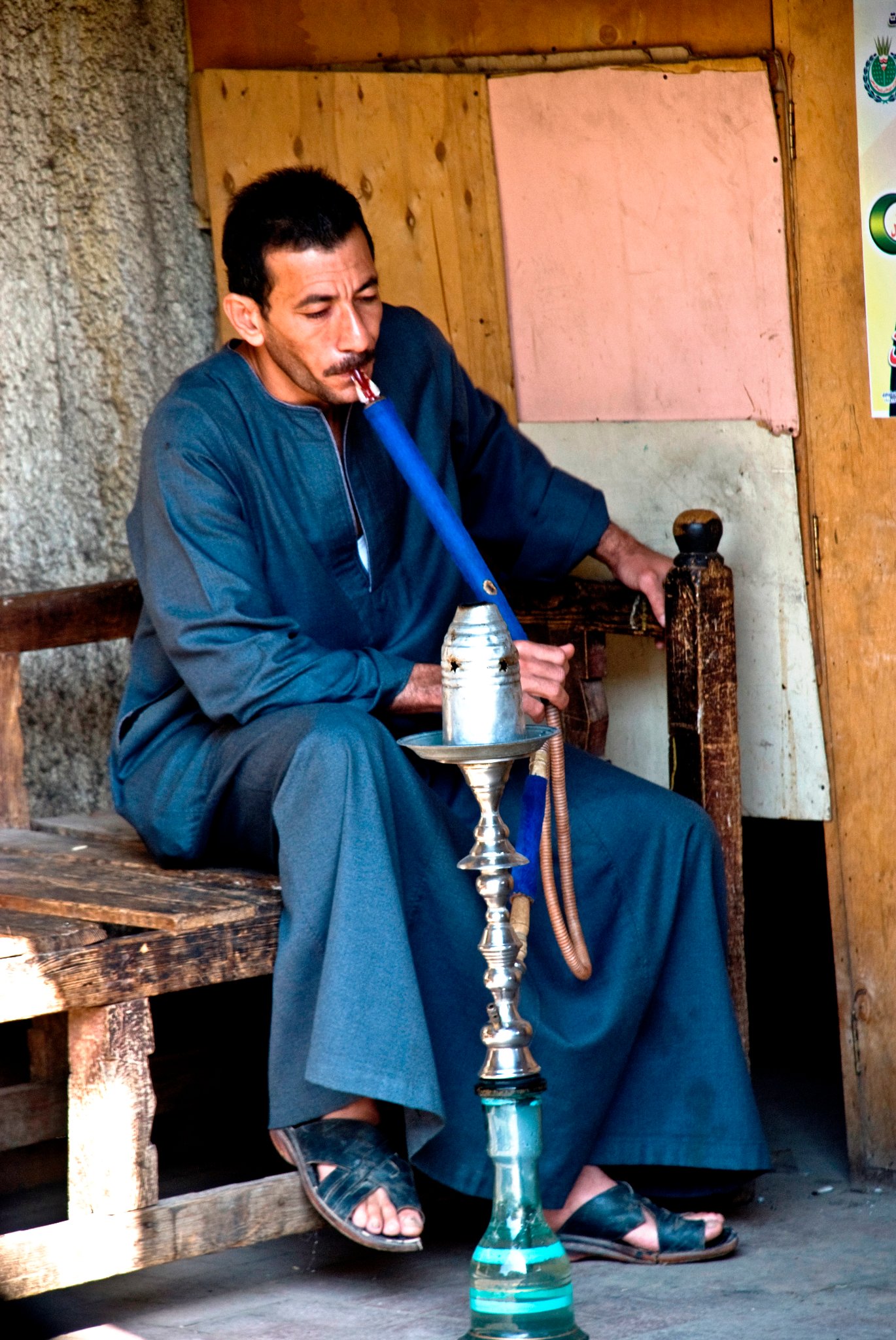 Man Smoking Shisha