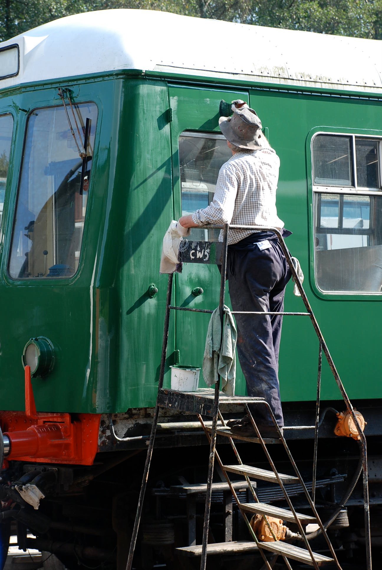 Man Cleaning Buffer